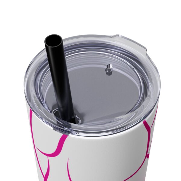 Pink Splatter Skinny Tumbler with Straw, 20oz - Image 16