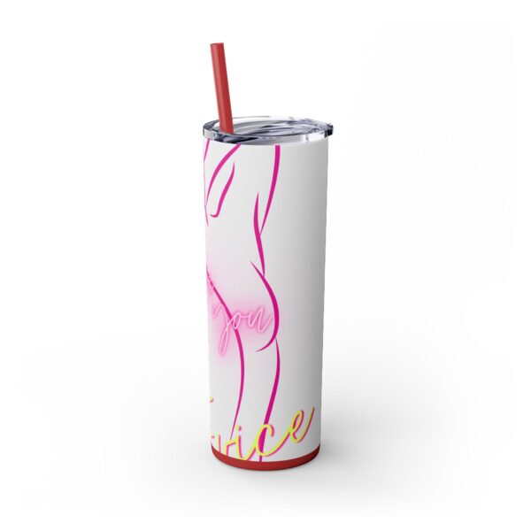 Pink Splatter Skinny Tumbler with Straw, 20oz - Image 49