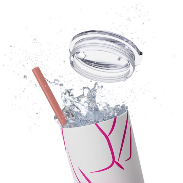 Pink Splatter Skinny Tumbler with Straw, 20oz - Image 26