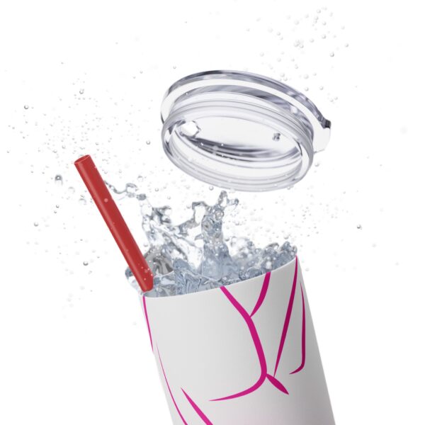 Pink Splatter Skinny Tumbler with Straw, 20oz - Image 53