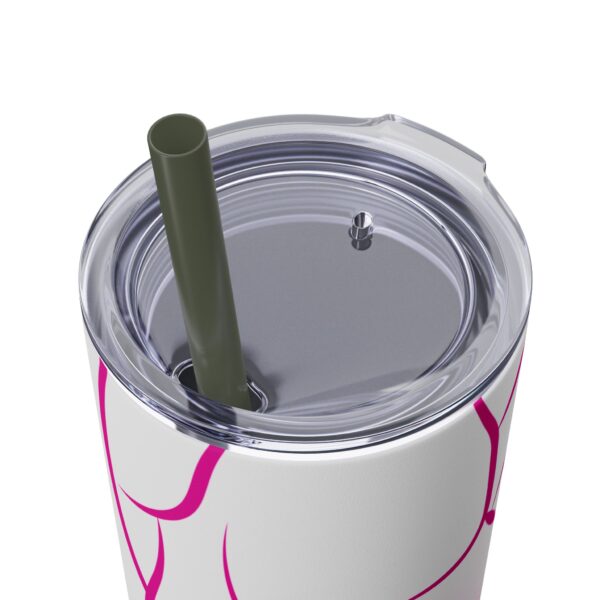Pink Splatter Skinny Tumbler with Straw, 20oz - Image 61