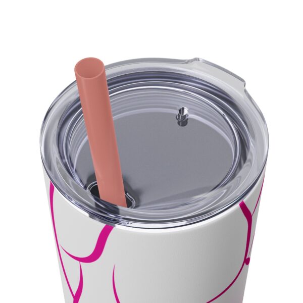 Pink Splatter Skinny Tumbler with Straw, 20oz - Image 25
