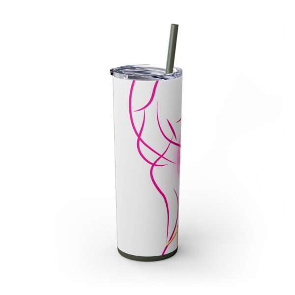 Pink Splatter Skinny Tumbler with Straw, 20oz - Image 56