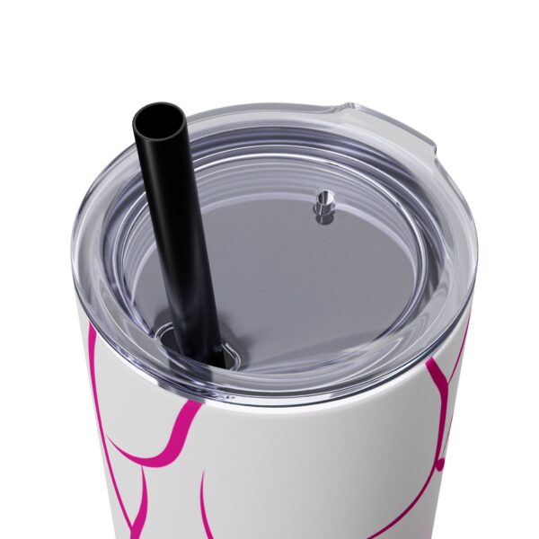 Pink Splatter Skinny Tumbler with Straw, 20oz - Image 79