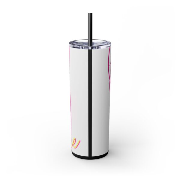 Pink Splatter Skinny Tumbler with Straw, 20oz - Image 75