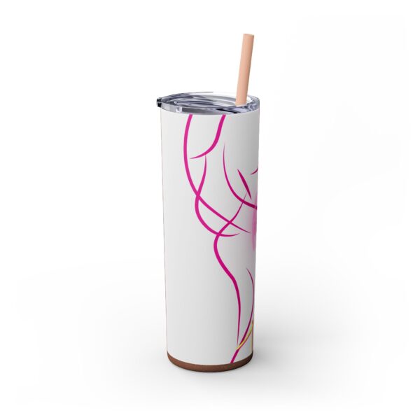 Pink Splatter Skinny Tumbler with Straw, 20oz - Image 38