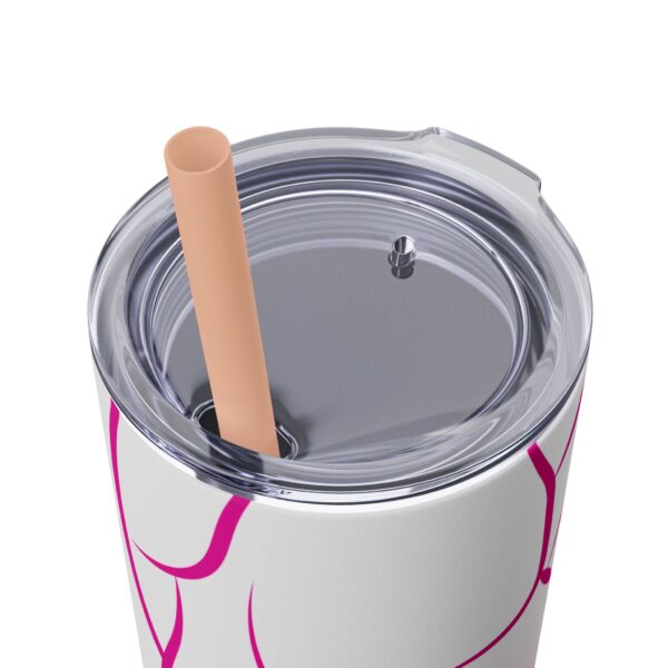 Pink Splatter Skinny Tumbler with Straw, 20oz - Image 43