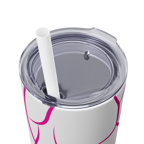 Pink Splatter Skinny Tumbler with Straw, 20oz - Image 70