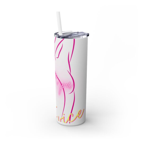 Pink Splatter Skinny Tumbler with Straw, 20oz - Image 31