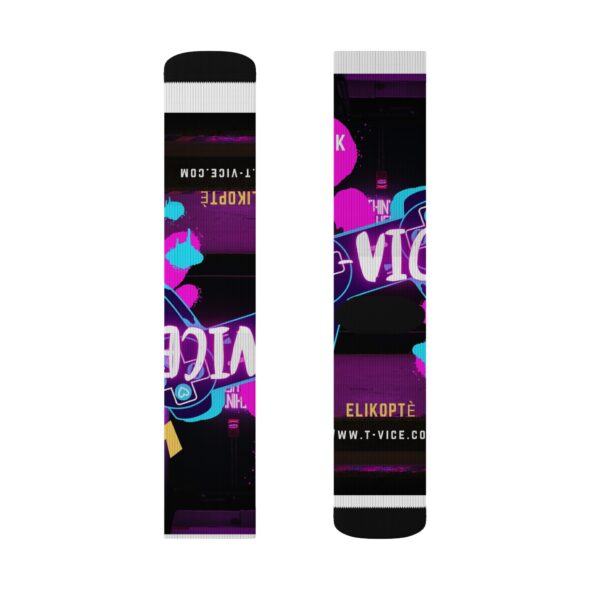 Allover purple T-vice Sublimination Sock - Image 4