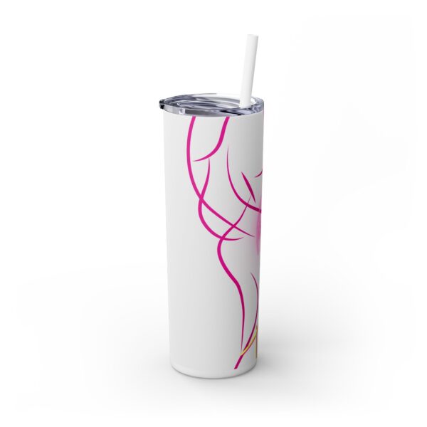 Pink Splatter Skinny Tumbler with Straw, 20oz - Image 29