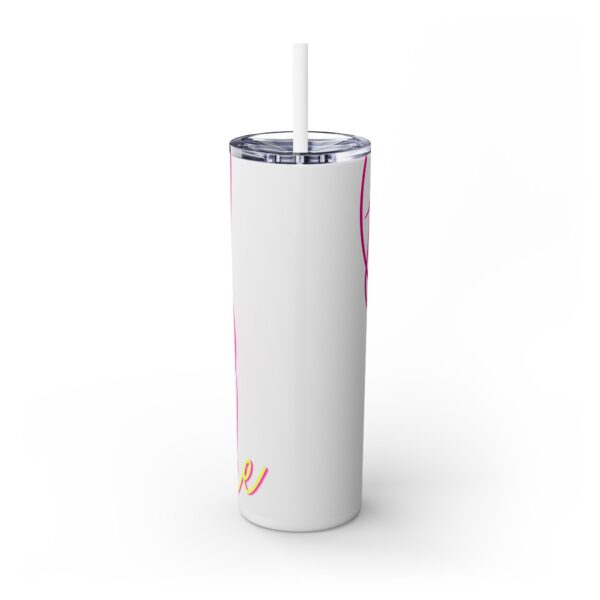 Pink Splatter Skinny Tumbler with Straw, 20oz - Image 66