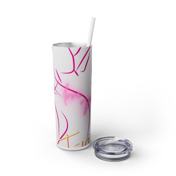 Pink Splatter Skinny Tumbler with Straw, 20oz - Image 69