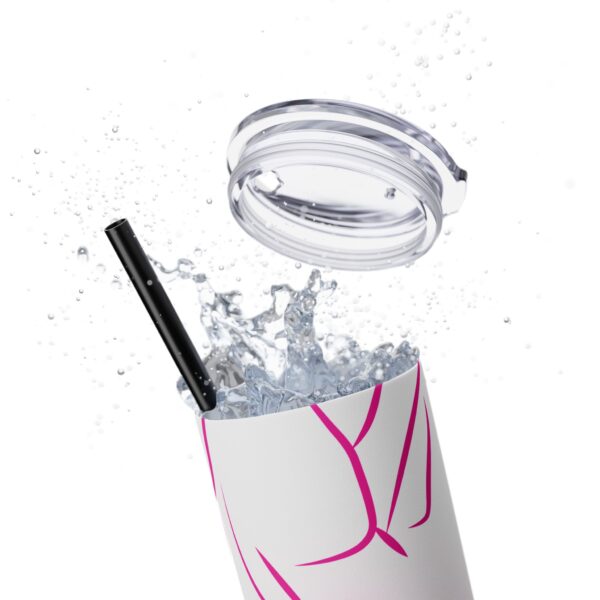 Pink Splatter Skinny Tumbler with Straw, 20oz - Image 80