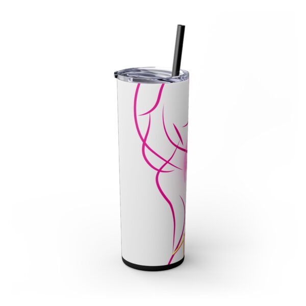 Pink Splatter Skinny Tumbler with Straw, 20oz - Image 74