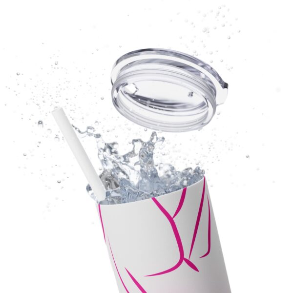 Pink Splatter Skinny Tumbler with Straw, 20oz - Image 71