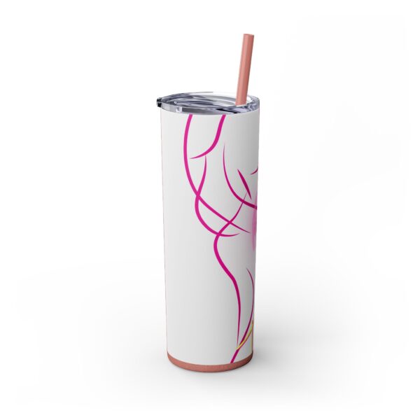Pink Splatter Skinny Tumbler with Straw, 20oz - Image 20