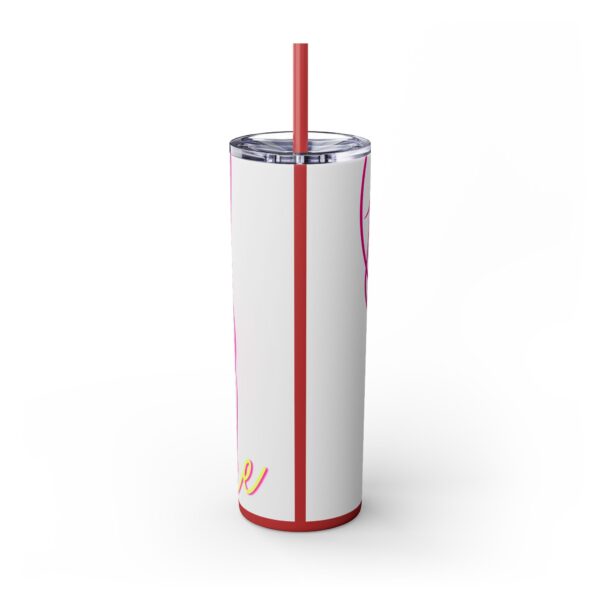 Pink Splatter Skinny Tumbler with Straw, 20oz - Image 48
