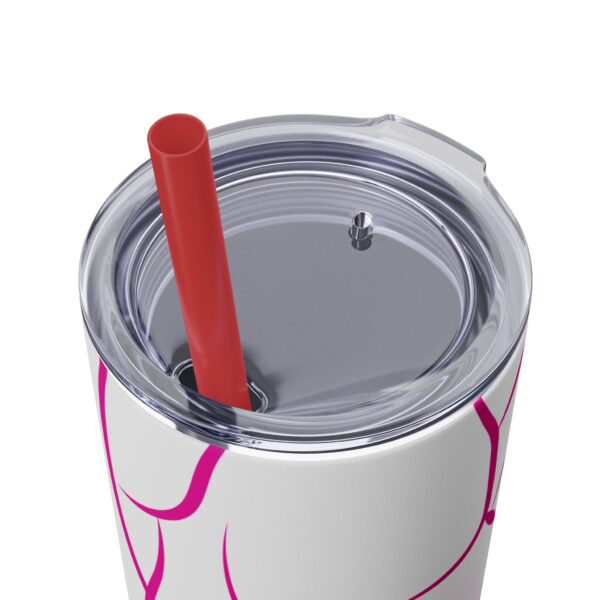 Pink Splatter Skinny Tumbler with Straw, 20oz - Image 52