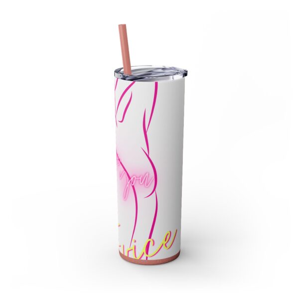 Pink Splatter Skinny Tumbler with Straw, 20oz - Image 22