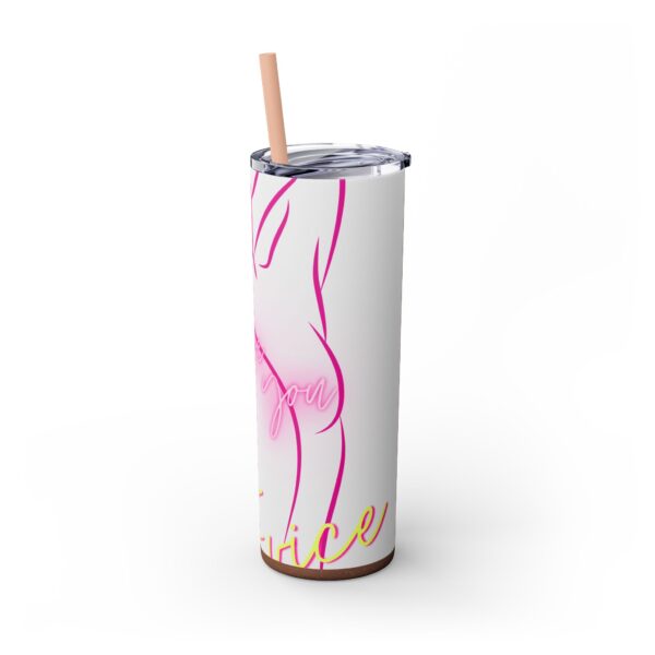 Pink Splatter Skinny Tumbler with Straw, 20oz - Image 40