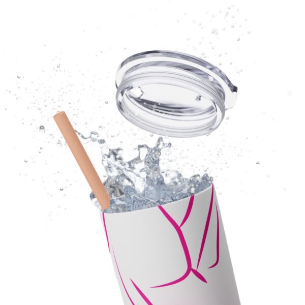 Pink Splatter Skinny Tumbler with Straw, 20oz - Image 44