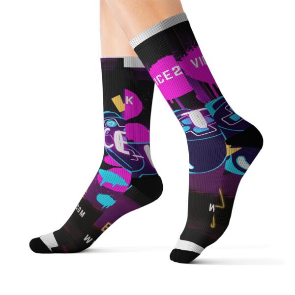 Allover purple T-vice Sublimination Sock