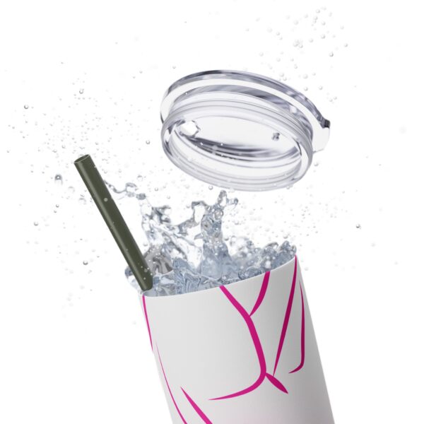 Pink Splatter Skinny Tumbler with Straw, 20oz - Image 62