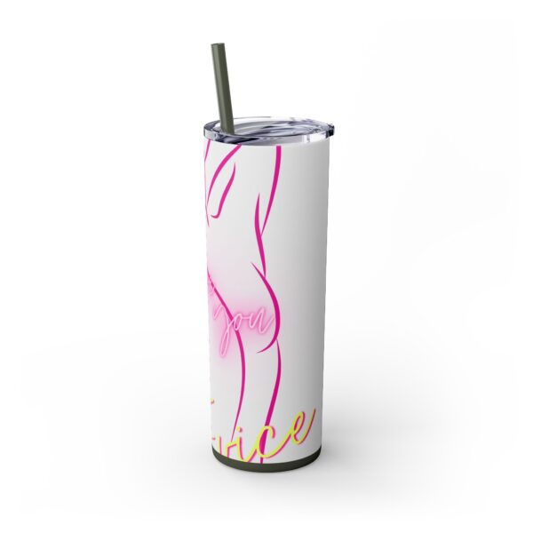 Pink Splatter Skinny Tumbler with Straw, 20oz - Image 58