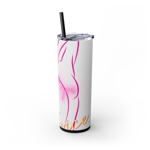 Pink Splatter Skinny Tumbler with Straw, 20oz - Image 76