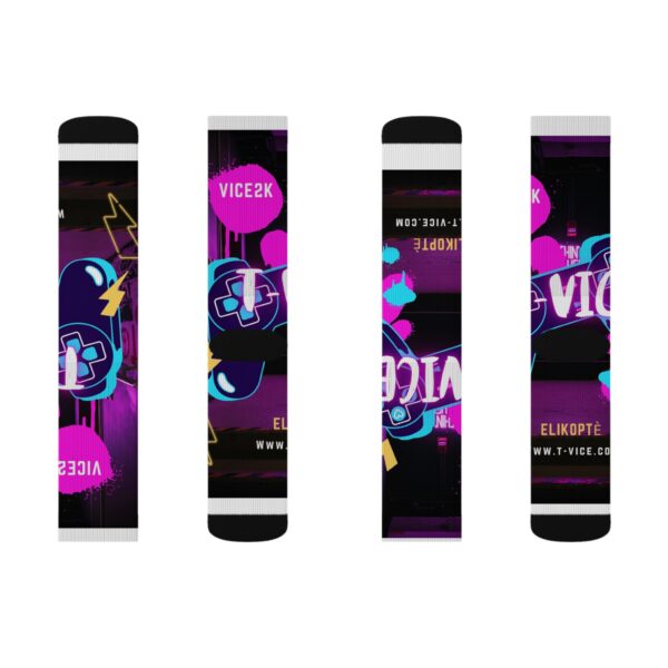 Allover purple T-vice Sublimination Sock - Image 2