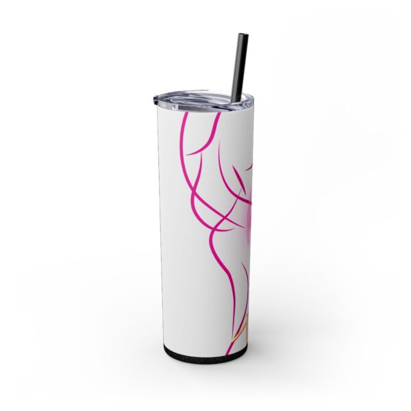 Pink Splatter Skinny Tumbler with Straw, 20oz - Image 11