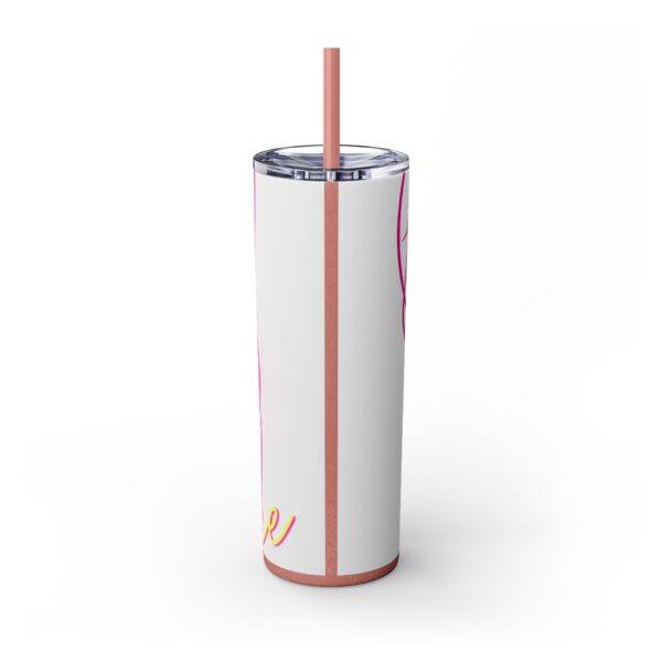 Pink Splatter Skinny Tumbler with Straw, 20oz - Image 21