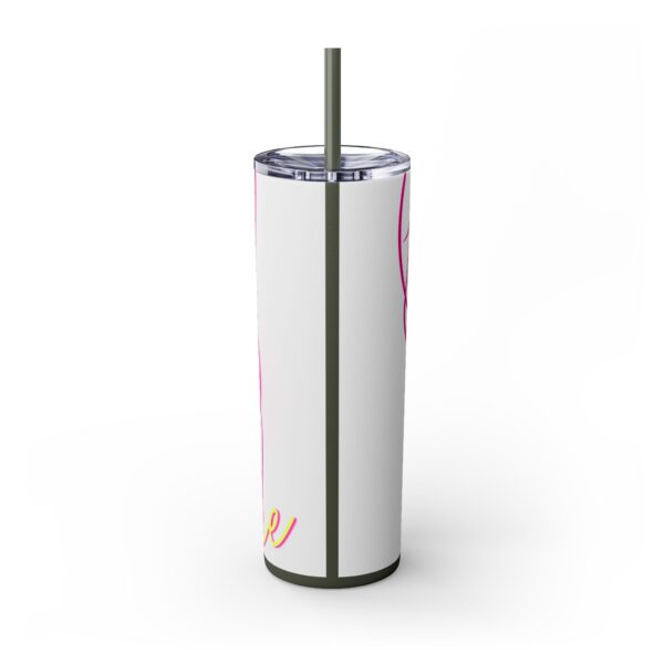 Pink Splatter Skinny Tumbler with Straw, 20oz - Image 57